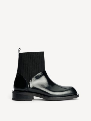 Buty By Malene Birger Perlla Leather Boots Czarne | PL_BB95810