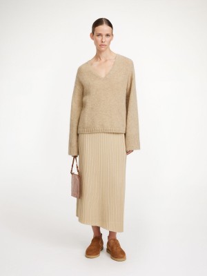 Dzianina By Malene Birger Cimone Sweater Beżowe | PL_BB52981