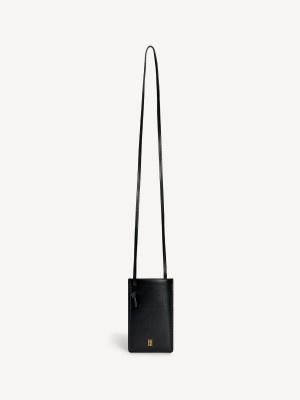 Inne Akcesoria By Malene Birger Aya Leather Phone Pouch Czarne | PL_BB97386