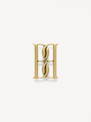 Inne Akcesoria By Malene Birger Mono Small Gold-tone Brooch Złote | PL_BB74137