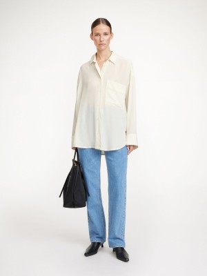 Koszule By Malene Birger Derris Organic Silk Białe | PL_BB46102