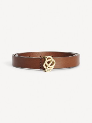 Paski By Malene Birger Ouma Leather Ciemny Brązowe | PL_BB49939
