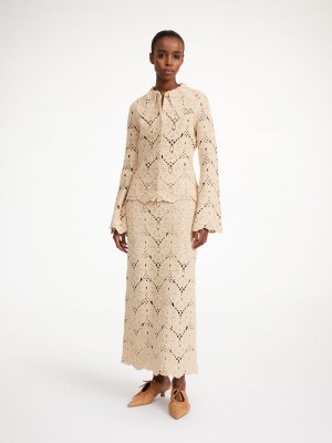 Spódnice By Malene Birger Cantala Maxi Oyster Gray | PL_BB15484