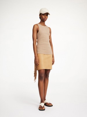 Spódnice By Malene Birger Coras Leather Mini Tan | PL_BB39283