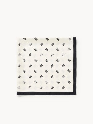Szaliki By Malene Birger Monnas Silk Białe | PL_BB26748